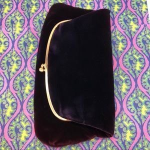 Coblentz Fold over purple velvet Clutch